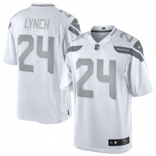 Men's Nike Seattle Seahawks #24 Marshawn Lynch Limited White Platinum NFL Jersey