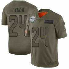 Women's Seattle Seahawks #24 Marshawn Lynch Limited Camo 2019 Salute to Service Football Jersey