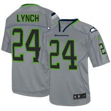 Youth Nike Seattle Seahawks #24 Marshawn Lynch Elite Lights Out Grey NFL Jersey
