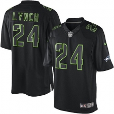 Youth Nike Seattle Seahawks #24 Marshawn Lynch Limited Black Impact NFL Jersey