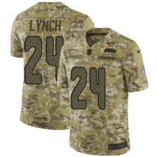 Youth Nike Seattle Seahawks #24 Marshawn Lynch Limited Camo 2018 Salute to Service NFL Jersey