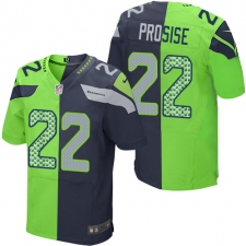 Men's Nike Seattle Seahawks #22 C. J. Prosise Elite Navy/Green Split Fashion NFL Jersey