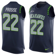 Men's Nike Seattle Seahawks #22 C. J. Prosise Limited Steel Blue Player Name & Number Tank Top NFL Jersey