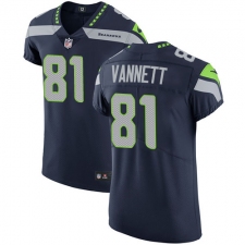 Men's Nike Seattle Seahawks #81 Nick Vannett Steel Blue Team Color Vapor Untouchable Elite Player NFL Jersey