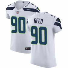 Men's Nike Seattle Seahawks #90 Jarran Reed White Vapor Untouchable Elite Player NFL Jersey