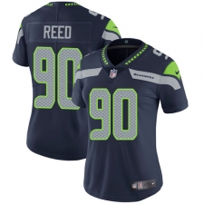 Women's Nike Seattle Seahawks #90 Jarran Reed Steel Blue Team Color Vapor Untouchable Limited Player NFL Jersey