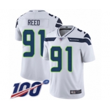 Youth Seattle Seahawks #91 Jarran Reed White Vapor Untouchable Limited Player 100th Season Football Jersey