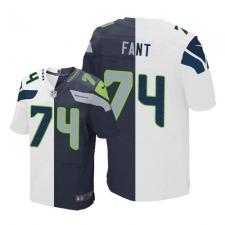 Men's Nike Seattle Seahawks #74 George Fant Elite Navy/White Split Fashion NFL Jersey