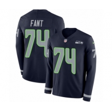 Men's Nike Seattle Seahawks #74 George Fant Limited Navy Blue Therma Long Sleeve NFL Jersey