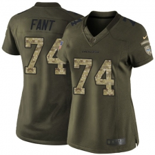 Women's Nike Seattle Seahawks #74 George Fant Elite Green Salute to Service NFL Jersey