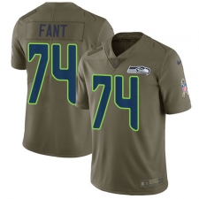 Youth Nike Seattle Seahawks #74 George Fant Limited Olive 2017 Salute to Service NFL Jersey