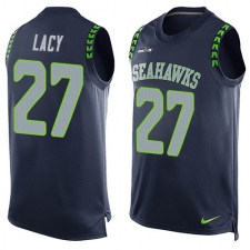 Men's Nike Seattle Seahawks #27 Eddie Lacy Limited Steel Blue Player Name & Number Tank Top NFL Jersey