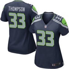 Women's Nike Seattle Seahawks #33 Tedric Thompson Game Steel Blue Team Color NFL Jersey