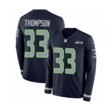 Youth Nike Seattle Seahawks #33 Tedric Thompson Limited Navy Blue Therma Long Sleeve NFL Jersey