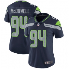 Women's Nike Seattle Seahawks #94 Malik McDowell Elite Steel Blue Team Color NFL Jersey