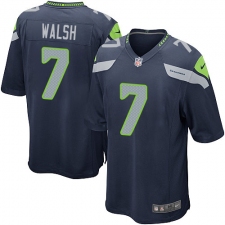 Men's Nike Seattle Seahawks #7 Blair Walsh Game Steel Blue Team Color NFL Jersey