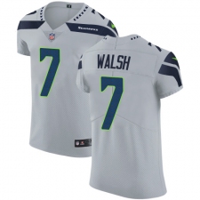 Men's Nike Seattle Seahawks #7 Blair Walsh Grey Alternate Vapor Untouchable Elite Player NFL Jersey