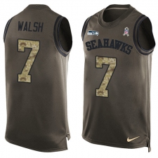 Men's Nike Seattle Seahawks #7 Blair Walsh Limited Green Salute to Service Tank Top NFL Jersey