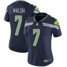 Women's Nike Seattle Seahawks #7 Blair Walsh Elite Steel Blue Team Color NFL Jersey