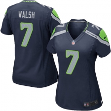 Women's Nike Seattle Seahawks #7 Blair Walsh Game Steel Blue Team Color NFL Jersey