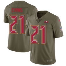 Men's Nike Tampa Bay Buccaneers #21 Justin Evans Limited Olive 2017 Salute to Service NFL Jersey