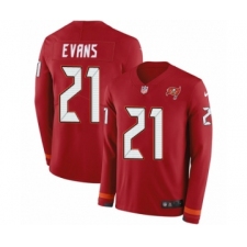 Youth Nike Tampa Bay Buccaneers #21 Justin Evans Limited Red Therma Long Sleeve NFL Jersey