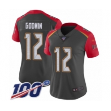 Women's Tampa Bay Buccaneers #12 Chris Godwin Limited Gray Inverted Legend 100th Season Football Jersey