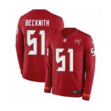 Men's Nike Tampa Bay Buccaneers #51 Kendell Beckwith Limited Red Therma Long Sleeve NFL Jersey