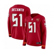 Women's Nike Tampa Bay Buccaneers #51 Kendell Beckwith Limited Red Therma Long Sleeve NFL Jersey