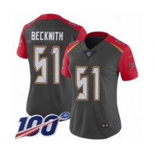 Women's Tampa Bay Buccaneers #51 Kendell Beckwith Limited Gray Inverted Legend 100th Season Football Jersey