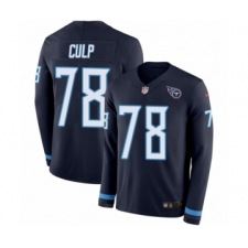 Men's Nike Tennessee Titans #78 Curley Culp Limited Navy Blue Therma Long Sleeve NFL Jersey
