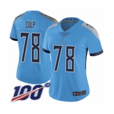 Women's Tennessee Titans #78 Curley Culp Light Blue Alternate Vapor Untouchable Limited Player 100th Season Football Jersey