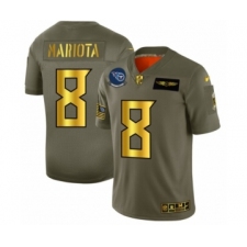 Men's Tennessee Titans #8 Marcus Mariota Limited Olive Gold 2019 Salute to Service Football Jersey