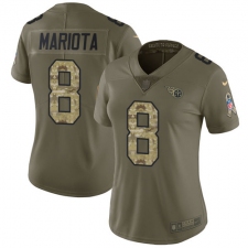 Women's Nike Tennessee Titans #8 Marcus Mariota Limited Olive/Camo 2017 Salute to Service NFL Jersey