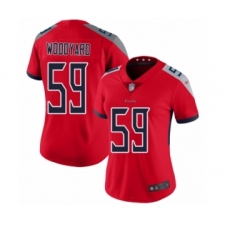 Women's Tennessee Titans #59 Wesley Woodyard Limited Red Inverted Legend Football Jersey