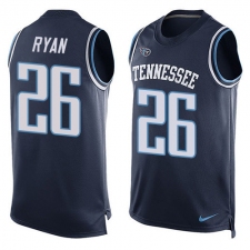 Men's Nike Tennessee Titans #26 Logan Ryan Limited Navy Blue Player Name & Number Tank Top Tank Top NFL Jersey