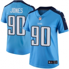 Women's Nike Tennessee Titans #90 DaQuan Jones Elite Light Blue Team Color NFL Jersey