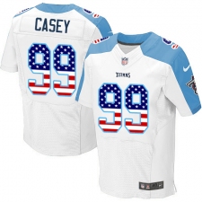 Men's Nike Tennessee Titans #99 Jurrell Casey Elite White Road USA Flag Fashion NFL Jersey