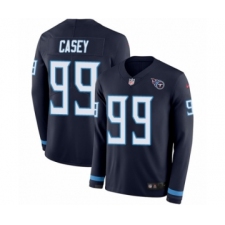 Youth Nike Tennessee Titans #99 Jurrell Casey Limited Navy Blue Therma Long Sleeve NFL Jersey