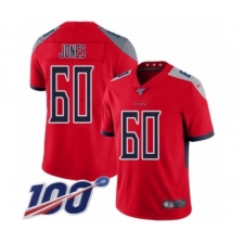 Men's Tennessee Titans #60 Ben Jones Limited Red Inverted Legend 100th Season Football Jersey