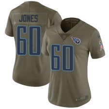 Women's Nike Tennessee Titans #60 Ben Jones Limited Olive 2017 Salute to Service NFL Jersey