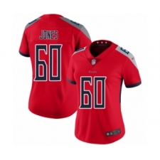 Women's Tennessee Titans #60 Ben Jones Limited Red Inverted Legend Football Jersey