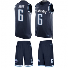 Men's Nike Tennessee Titans #6 Brett Kern Limited Navy Blue Tank Top Suit NFL Jersey