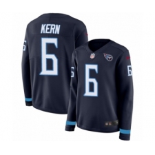 Women's Nike Tennessee Titans #6 Brett Kern Limited Navy Blue Therma Long Sleeve NFL Jersey
