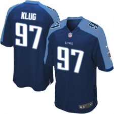 Men's Nike Tennessee Titans #97 Karl Klug Game Navy Blue Alternate NFL Jersey