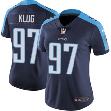 Women's Nike Tennessee Titans #97 Karl Klug Elite Navy Blue Alternate NFL Jersey