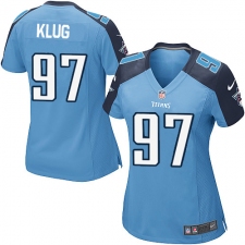 Women's Nike Tennessee Titans #97 Karl Klug Game Light Blue Team Color NFL Jersey