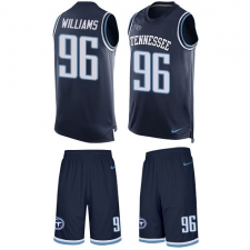 Men's Nike Tennessee Titans #96 Sylvester Williams Limited Navy Blue Tank Top Suit NFL Jersey