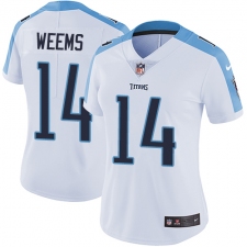 Women's Nike Tennessee Titans #14 Eric Weems Elite White NFL Jersey