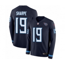 Men's Nike Tennessee Titans #19 Tajae Sharpe Limited Navy Blue Therma Long Sleeve NFL Jersey